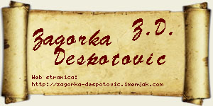 Zagorka Despotović vizit kartica